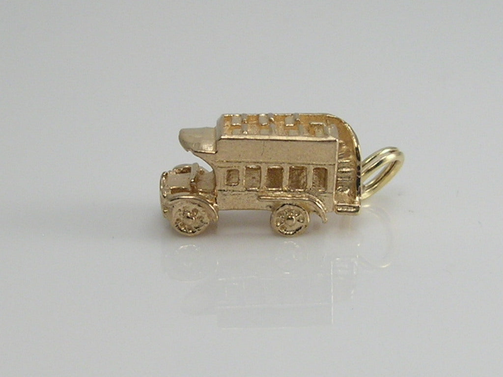 Vintage 9ct Gold Charabanc Bus Charm