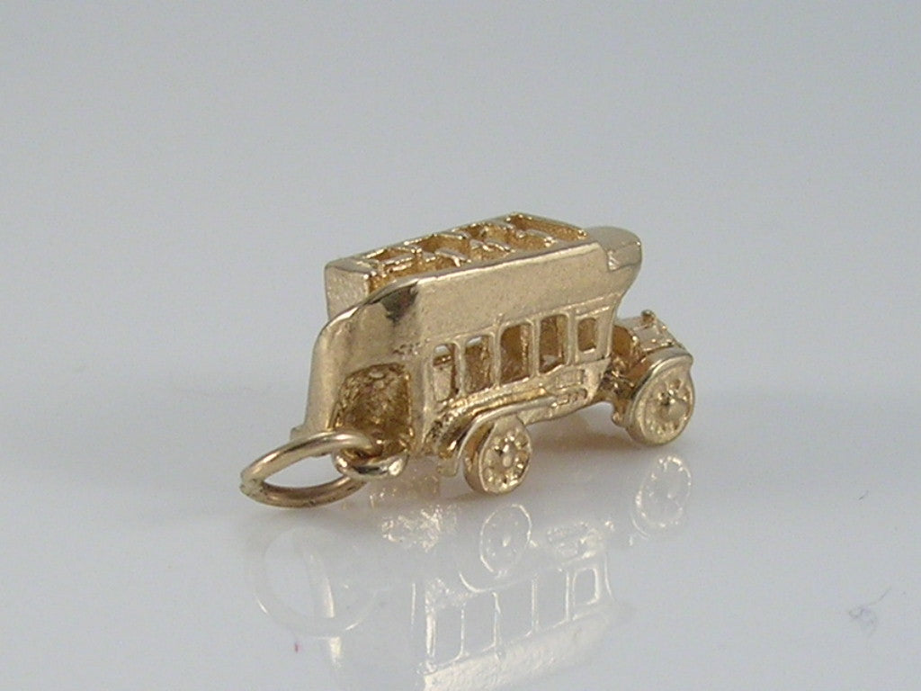 Vintage 9ct Gold Charabanc Bus Charm