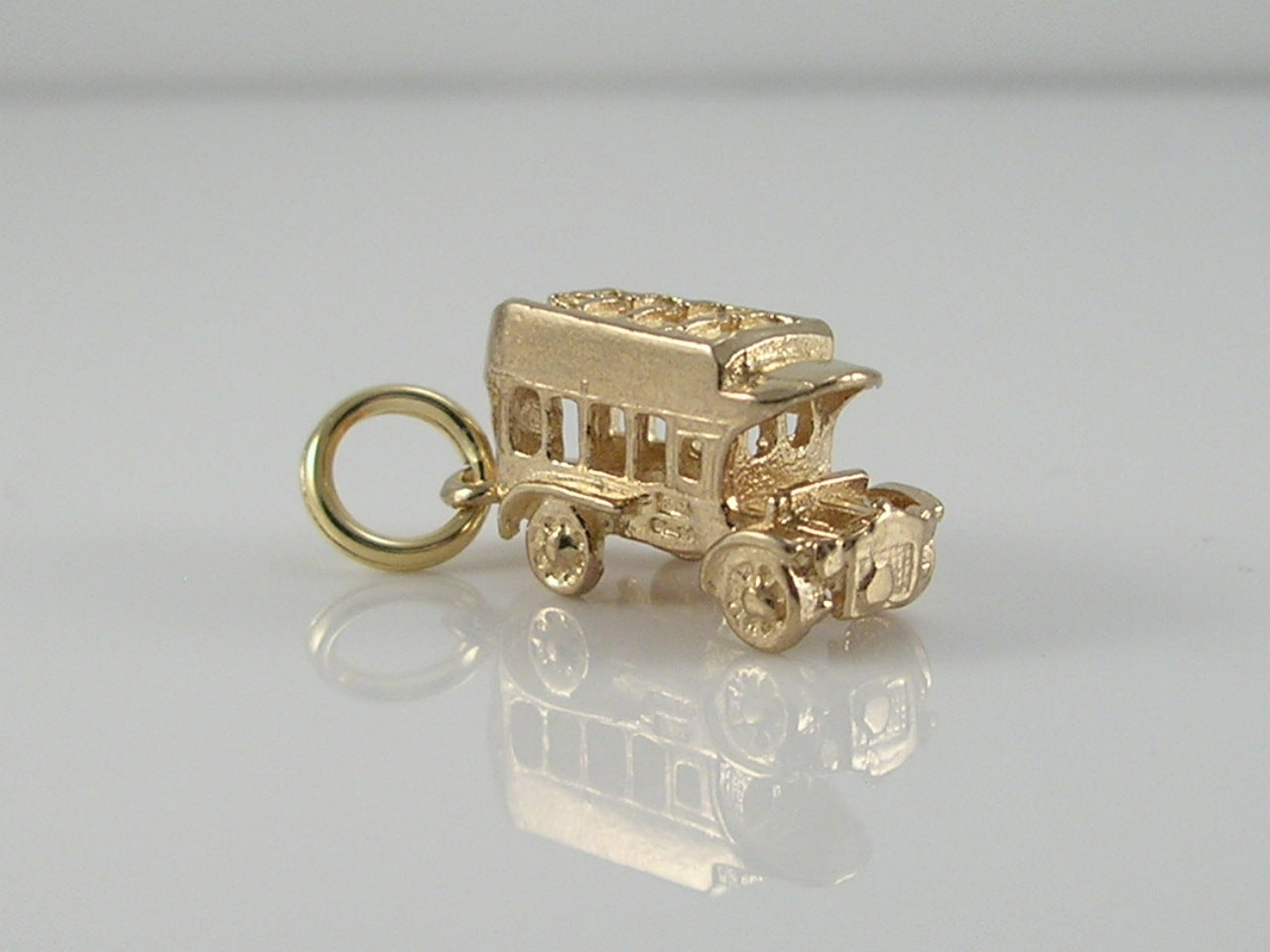 Vintage 9ct Gold Charabanc Bus Charm