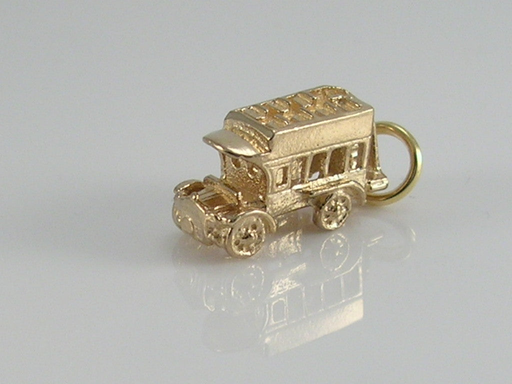 Vintage 9ct Gold Charabanc Bus Charm
