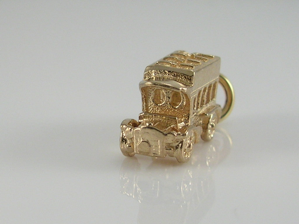 Vintage 9ct Gold Charabanc Bus Charm