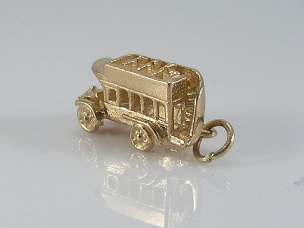 Vintage 9ct Gold Charabanc Bus Charm