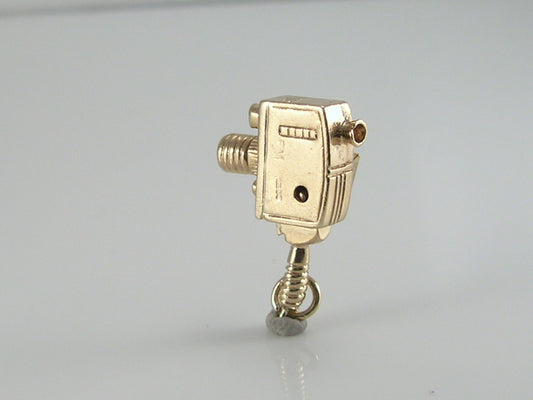 Vintage 9ct Gold Mechanical Film Cine Camera Charm H/MK 1963