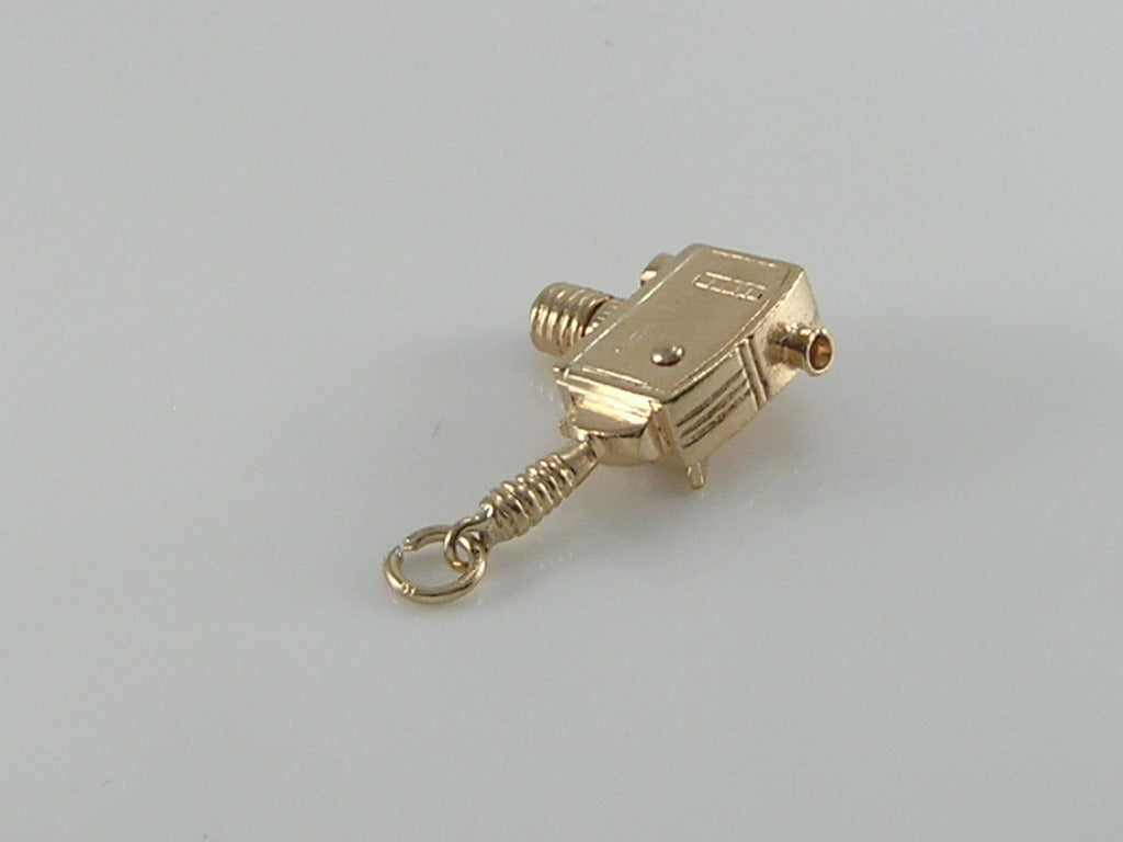 Vintage 9ct Gold Mechanical Film Cine Camera Charm H/MK 1963