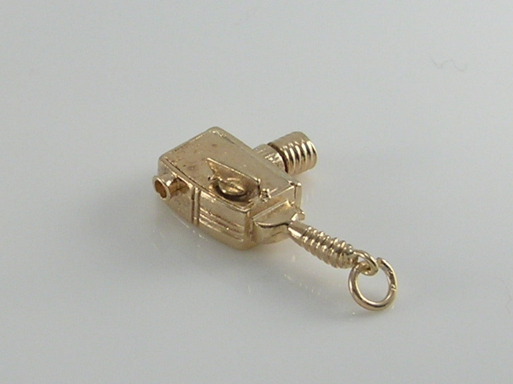 Vintage 9ct Gold Mechanical Film Cine Camera Charm H/MK 1963