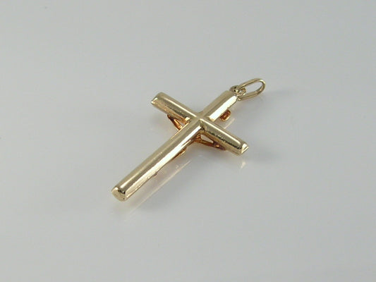 Vintage 9ct Gold Crucifix Cross pendant H/MK 1989