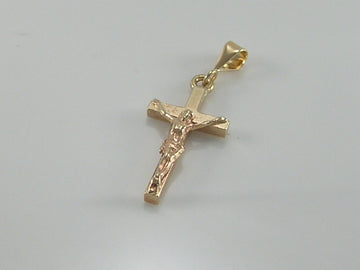 Vintage 9ct Gold Crucifix Cross pendant H/MK 1974
