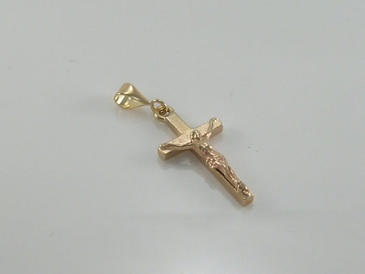 Vintage 9ct Gold Crucifix Cross pendant H/MK 1974