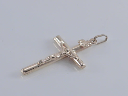 Vintage 9ct Gold Crucifix Cross pendant H/MK 1989