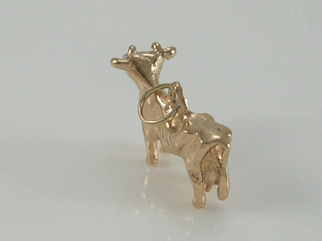 Vintage 3D 9ct Gold Dairy Cow Charm
