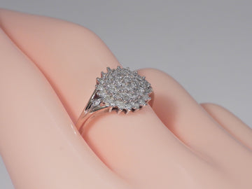 Vintage 9ct Gold Diamond Cluster Ring  H/MK