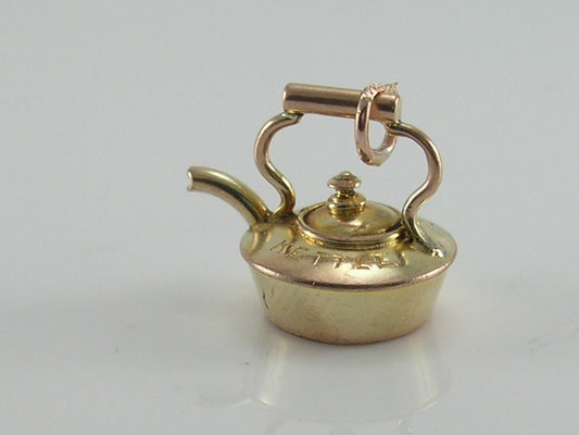 Vintage 3D 9ct Gold Kettle Dr Boyds Charm
