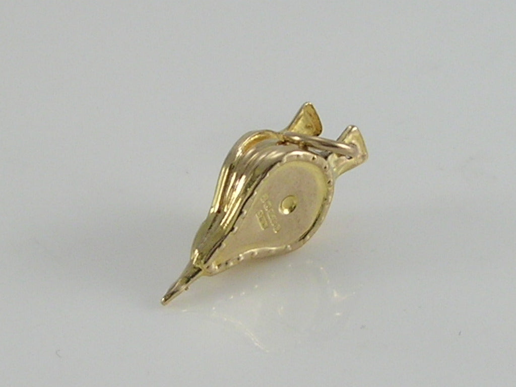 Vintage 3D 9ct Gold Fire Bellows Charm Pendant  H/MK 1973