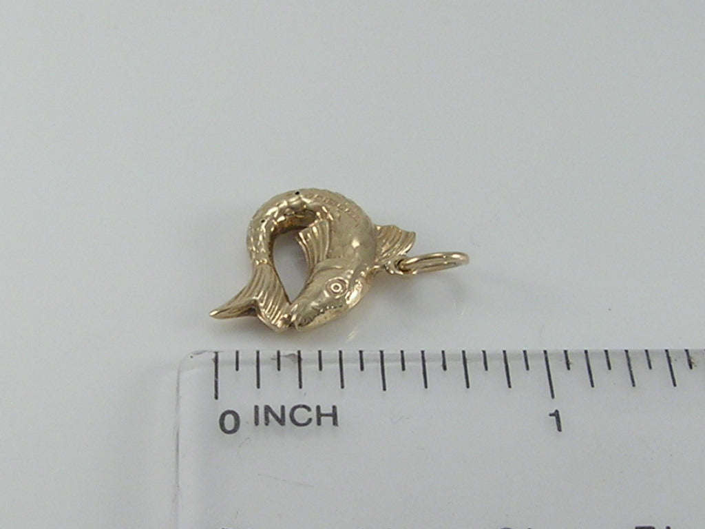 Vintage 9ct Gold Fish Charm H/MK 1975
