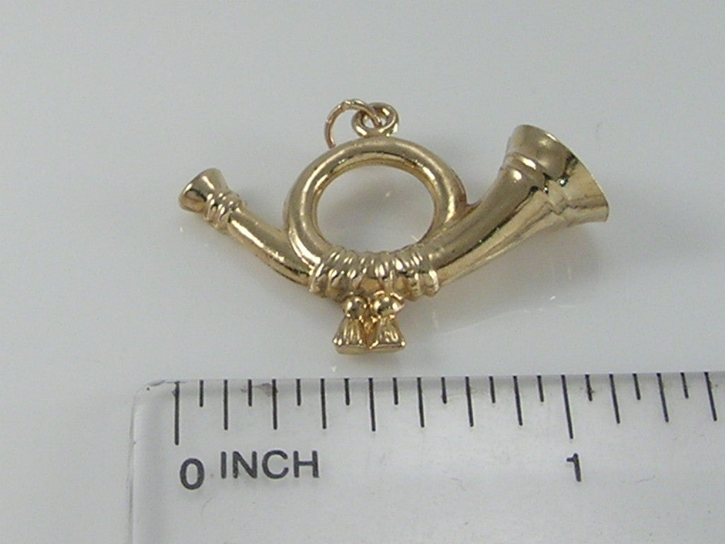 Vintage 9ct Gold French Horn Charm H/MK 1972
