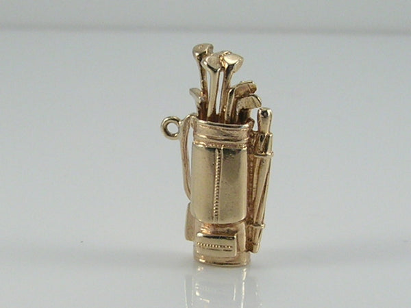 Vintage 3D 9ct Golf Clubs in Golf Bag Charm H/MK 1971