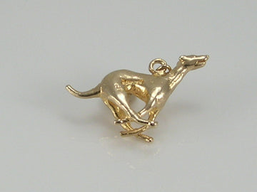 Vintage 9ct Gold Racing Greyhound Dog Charm H/MK 1964