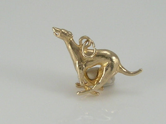 Vintage 9ct Gold Racing Greyhound Dog Charm H/MK 1964