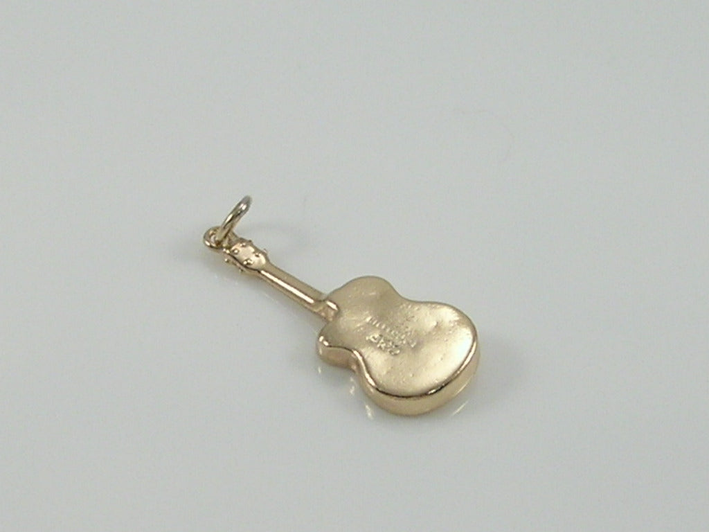 Vintage 3D 9ct Gold Guitar Pendant   H/MK 1958