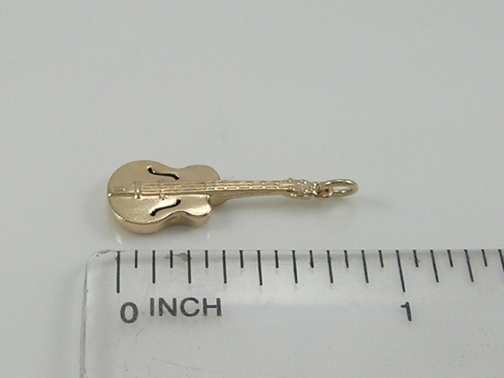 Vintage 3D 9ct Gold Guitar Pendant   H/MK 1958