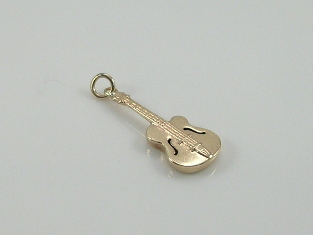 Vintage 3D 9ct Gold Guitar Pendant   H/MK 1958