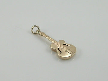 Vintage 3D 9ct Gold Guitar Pendant   H/MK 1958