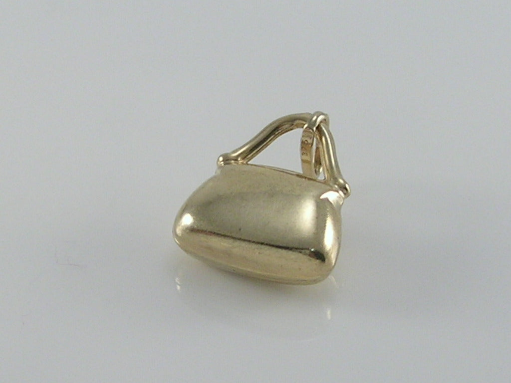 Vintage 9ct Gold Handbag Purse Pendant