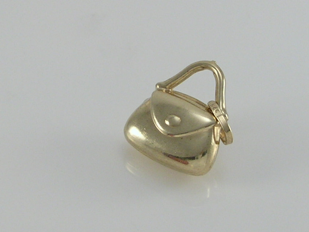 Vintage 9ct Gold Handbag Purse Pendant