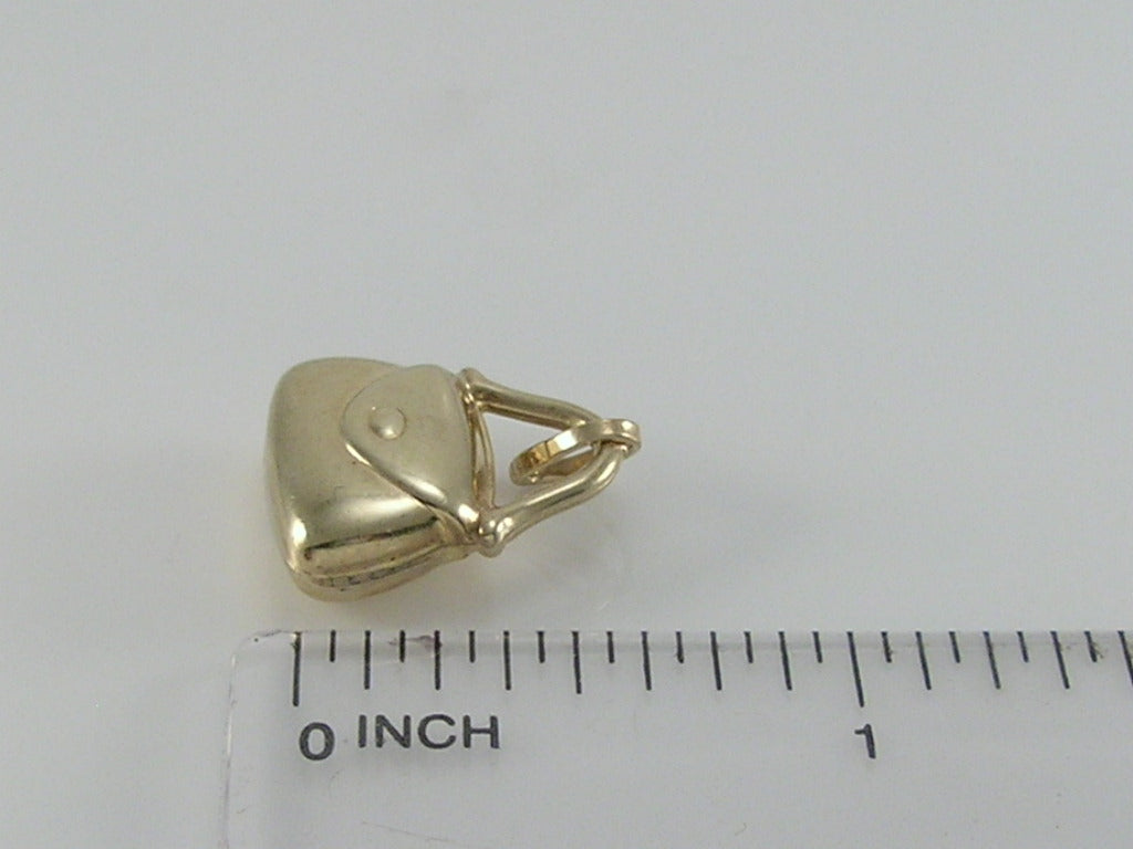 Vintage 9ct Gold Handbag Purse Pendant