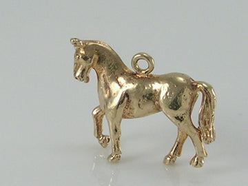 Vintage 3D 9ct Gold Horse Charm  H/MK 1978