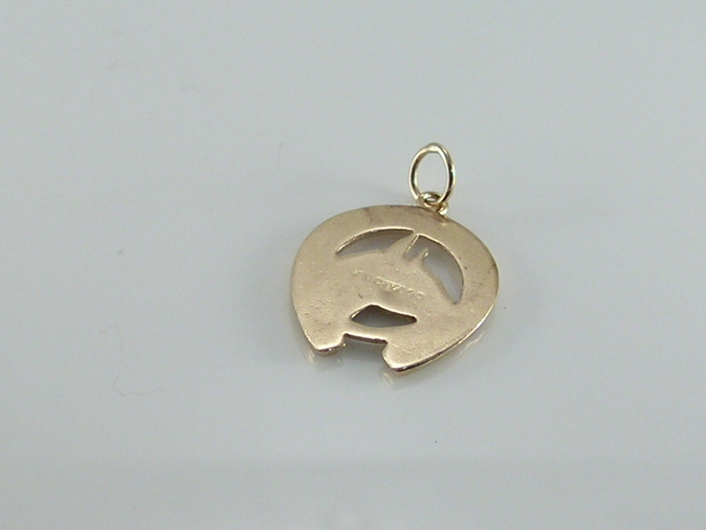 Vintage 9ct Gold Lucky Horseshoe Horse Head Charm H/MK 1959