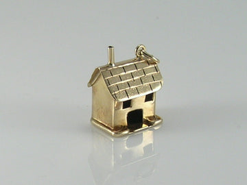 Vintage 9ct Gold House Cottage Charm Pendant H/MK 1975