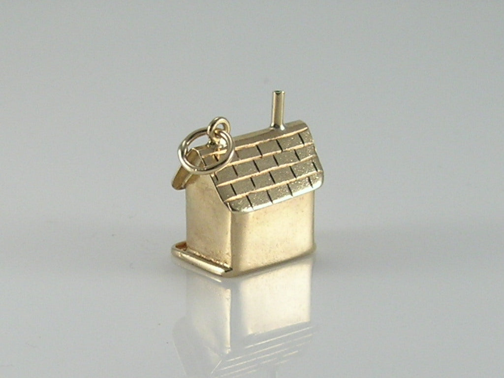 Vintage 9ct Gold House Cottage Charm Pendant H/MK 1975