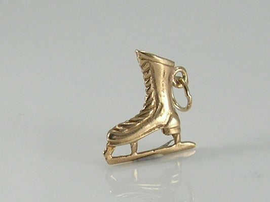 Vintage 9ct Gold Ice Skate Charm  H/MK 1983