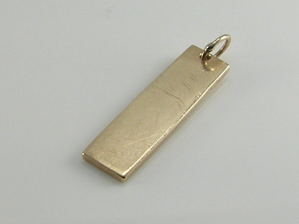 Vintage 9ct Gold Ingot Bar Charm Pendant. H/MK 1977