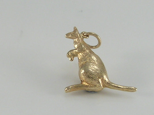 Vintage 3D 9ct Gold Kangaroo Charm H/MK 1965