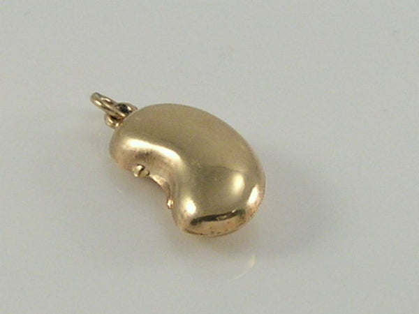 Vintage 9ct Gold Lucky Kidney Bean Charm Pendant H/MK 1966