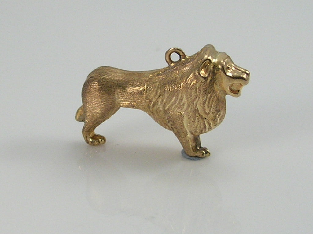 Vintage 3D 9ct Gold Lion Charm H/MK 1975