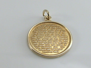 Vintage 9ct Gold Lords Prayer Pendant H/MK 1962