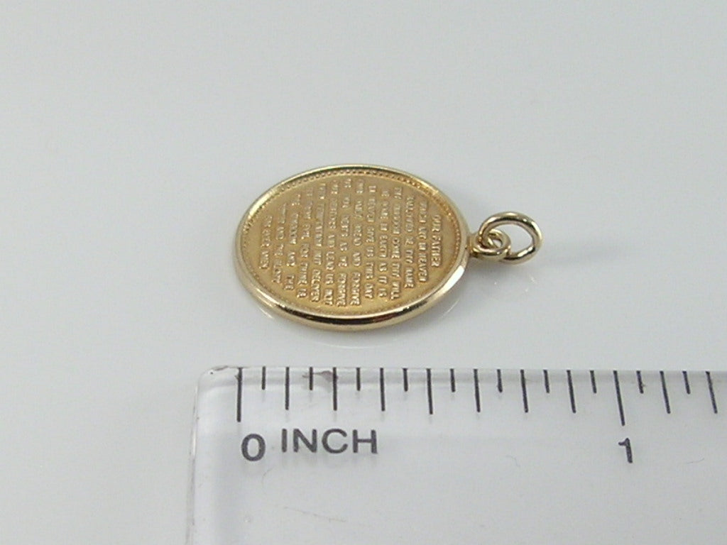 Vintage 9ct Gold Lords Prayer Pendant