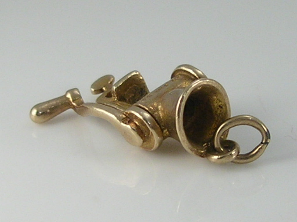Vintage 3D 9ct Gold Movable Meat Mincer Grinder Charm  H/MK 1958