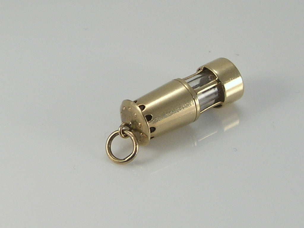 Vintage 9ct Gold Miners Lamp Charm H/MK 1968