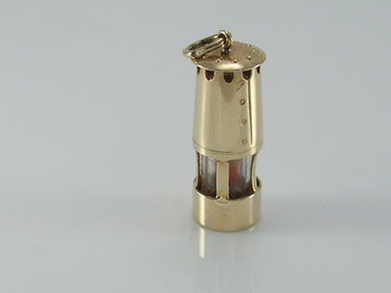 Vintage 9ct Gold Miners Lamp Charm H/MK 1975 WHC