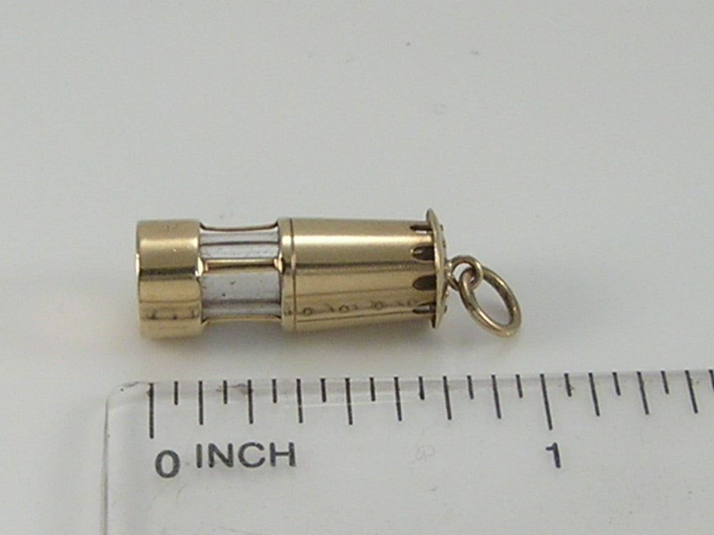 Vintage 9ct Gold Miners Lamp Charm H/MK 1968