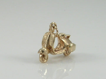 Vintage 9ct Gold Movable Vespa Moped Scooter Charm H/MK 1965