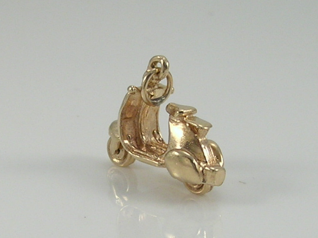 Vintage 9ct Gold Movable Vespa Moped Scooter Charm H/MK 1965