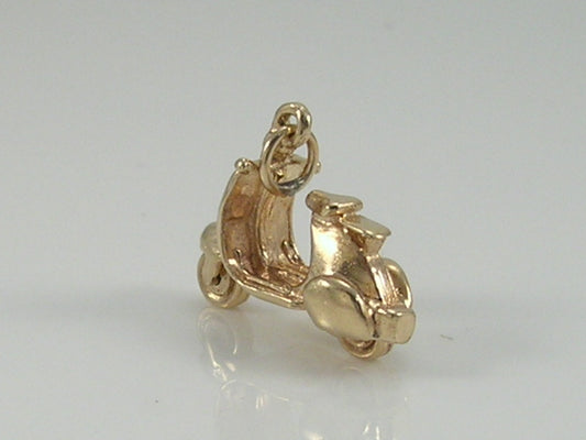 Vintage 9ct Gold Movable Vespa Moped Scooter Charm H/MK 1965