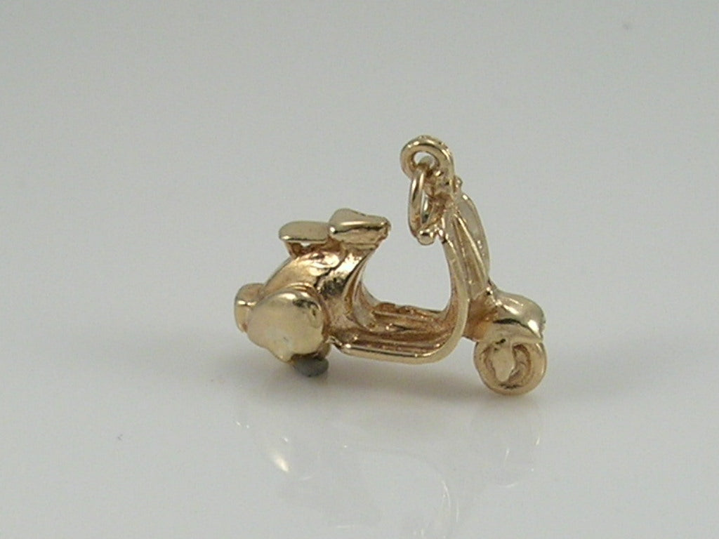 Vintage 9ct Gold Movable Vespa Moped Scooter Charm H/MK 1965