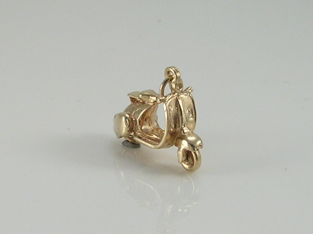 Vintage 9ct Gold Movable Vespa Moped Scooter Charm H/MK 1965