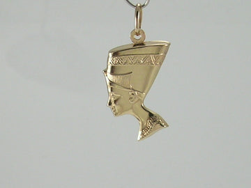 Vintage Unoaerre 9ct Gold Queen Nefertiti Charm Pendant